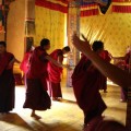 Monks preparing for Mask dance