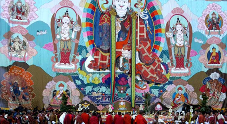 Large sacred painting in display