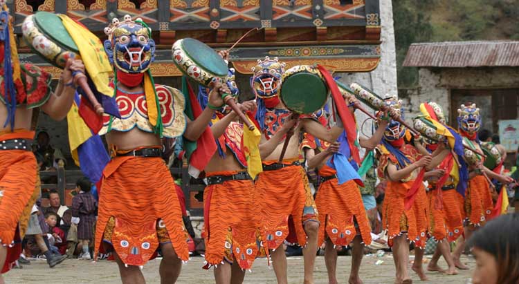 Mask dance during Festival