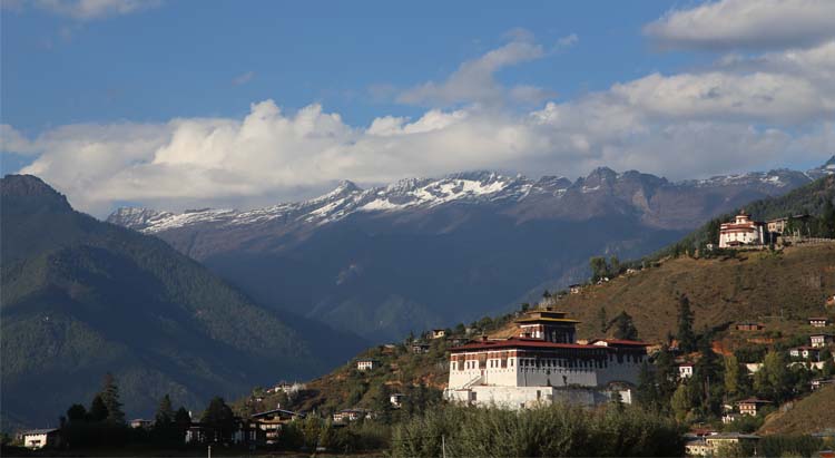 Paro Dzong from distance